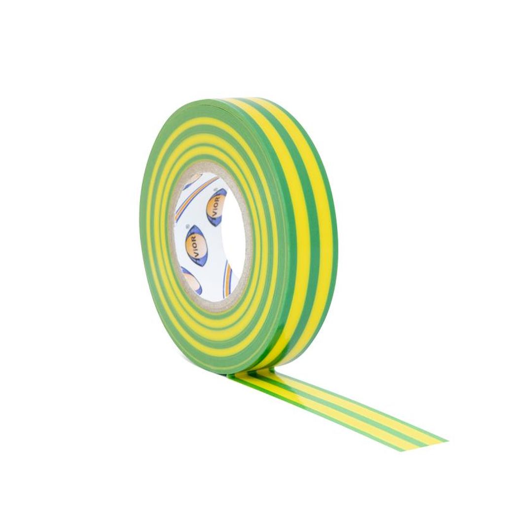 Изолента 15мм*20м (желто-зеленая) Aviora ПВХ (305-059)