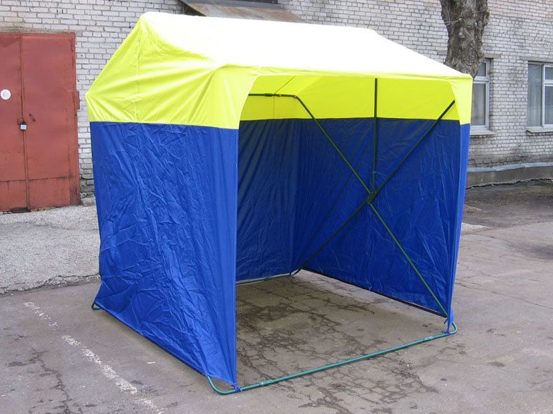 Палатка торговая 1,5х1,5 P(кабриолет) (2 места) (Желтый/Синий)